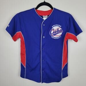 Majestic MLB Chicago Cubs Castro #13 Boys Medium Blue Red Jersey